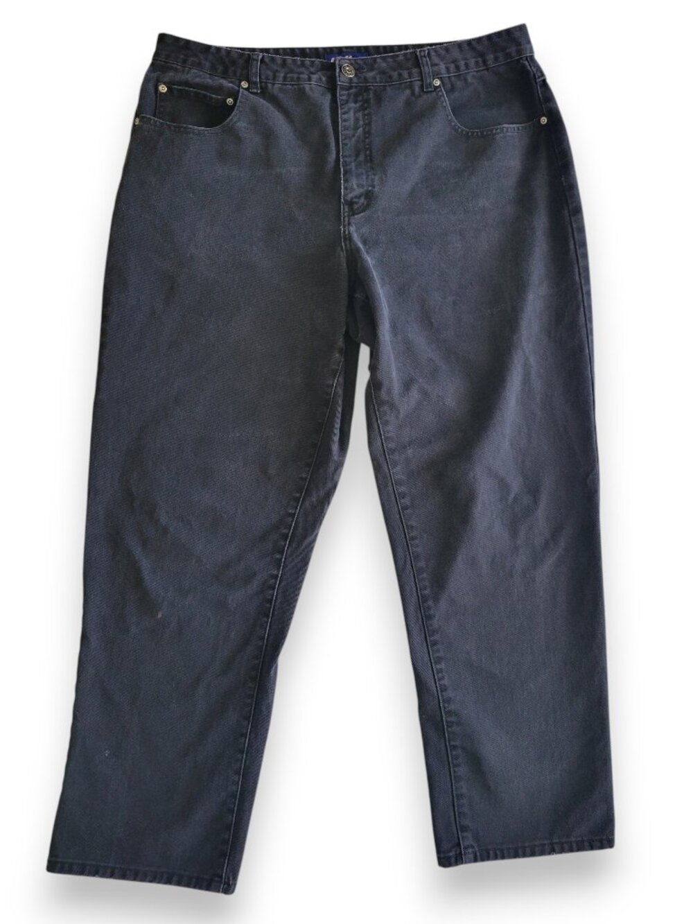 L.A. Blues Vintage Faded Black Jean 20W Distressed Streetwear Grunge 100% Cotton